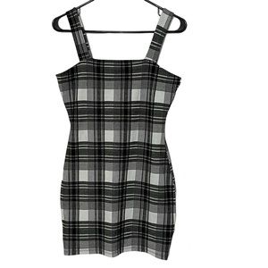 Black/White Plaid Bodycon Dress